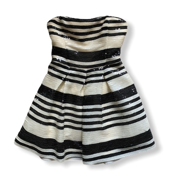 bebe Strapless Sequin Fit n Flare Party Dress - Picture 5 of 14